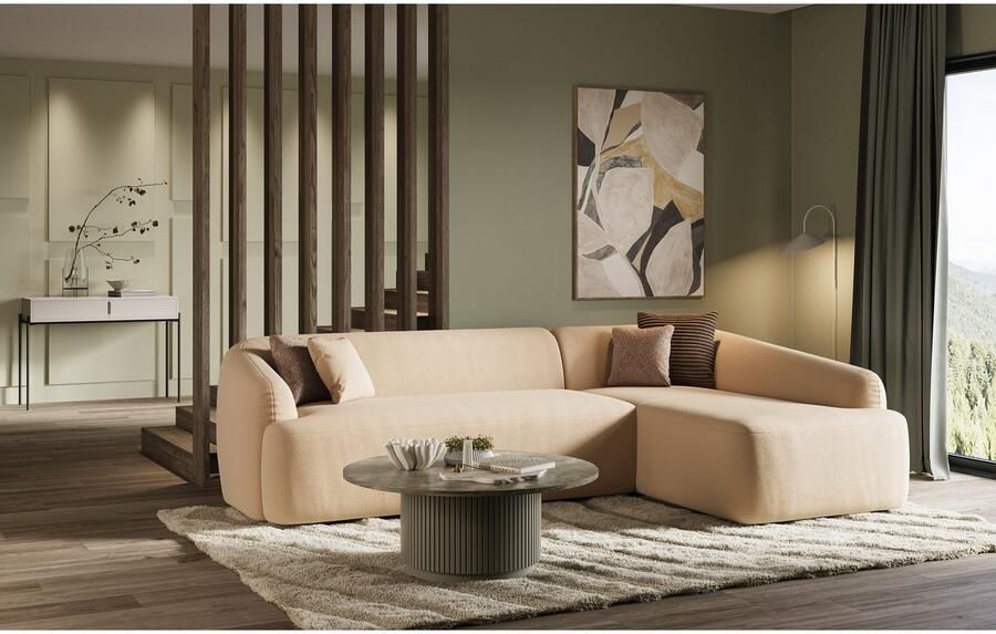 INOSIGN Hoekbank Nergal organisch design Breedte 296cm L-vorm Modern ontwerp eenvoudige uitstraling stijlvolle blikvanger in de woonkamer