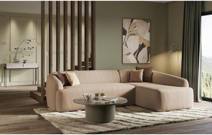 INOSIGN Hoekbank Nergal organisch design Breedte 296cm L-vorm Modern ontwerp eenvoudige uitstraling stijlvolle blikvanger in de woonkamer