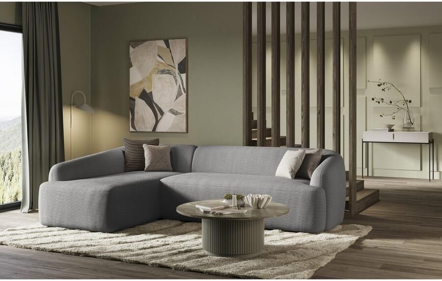 INOSIGN Hoekbank Nergal organisch design Breedte 296cm L-vorm Modern ontwerp eenvoudige uitstraling stijlvolle blikvanger in de woonkamer