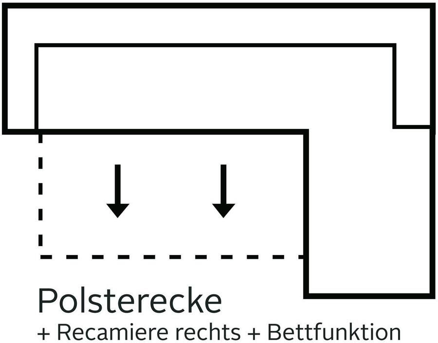 INOSIGN Hoekbank Sapporo L-vorm naar keuze slaapfunctie of verstelbare zitdiepte binnenvering
