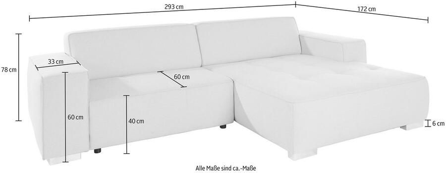 INOSIGN Hoekbank Sapporo L-vorm naar keuze slaapfunctie of verstelbare zitdiepte binnenvering - Foto 6