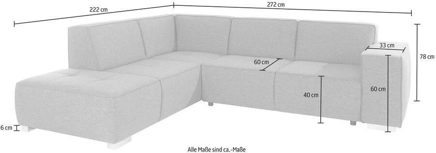 INOSIGN Hoekbank Sapporo L-vorm naar keuze slaapfunctie of verstelbare zitdiepte binnenvering - Foto 6