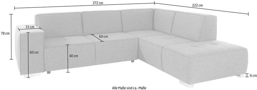 INOSIGN Hoekbank Sapporo L-vorm naar keuze slaapfunctie of verstelbare zitdiepte binnenvering - Foto 7