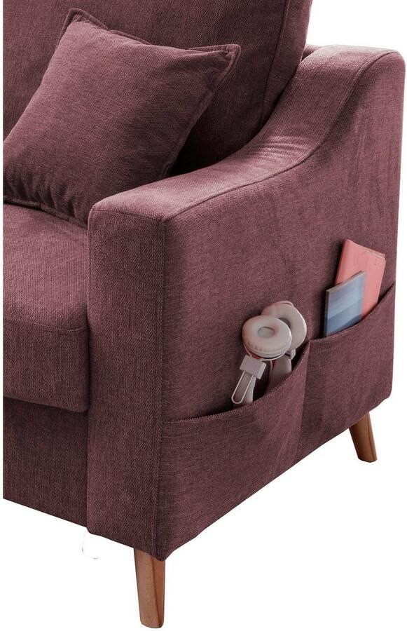 INOSIGN Hoekbank Valentina L-vorm 2 sierkussens met zijvak uittrekbare matrasbodem bedbox - Foto 3