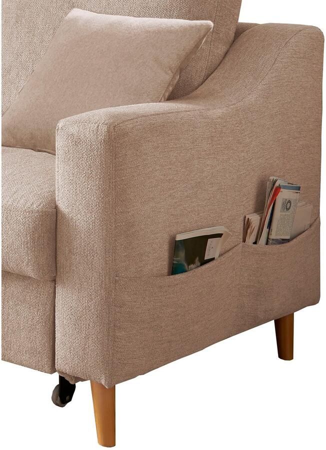 INOSIGN Hoekbank Valentina L-vorm 2 sierkussens met zijvak uittrekbare matrasbodem bedbox - Foto 2