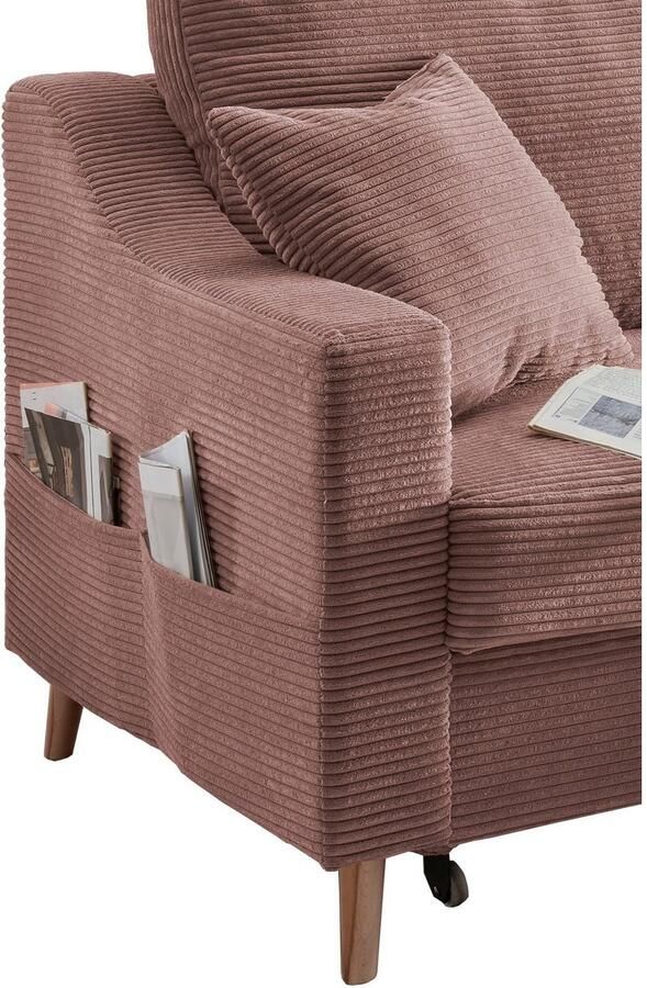 INOSIGN Hoekbank Valentina L-vorm 2 sierkussens met zijvak uittrekbare matrasbodem bedbox - Foto 6