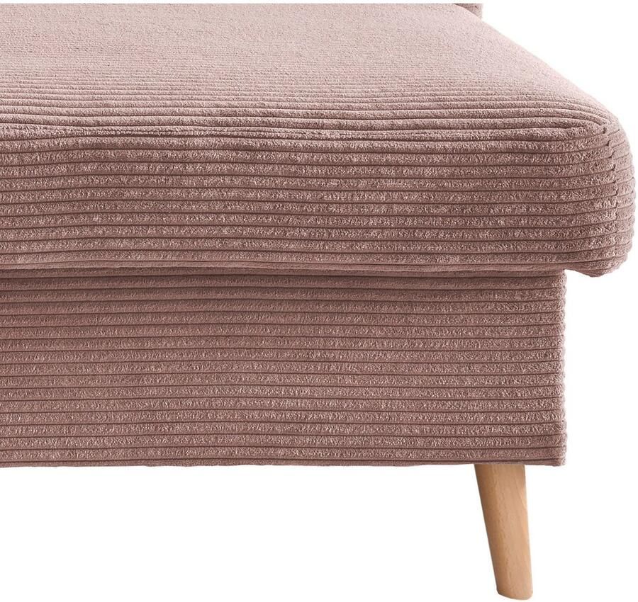 INOSIGN Hoekbank Valentina L-vorm 2 sierkussens met zijvak uittrekbare matrasbodem bedbox