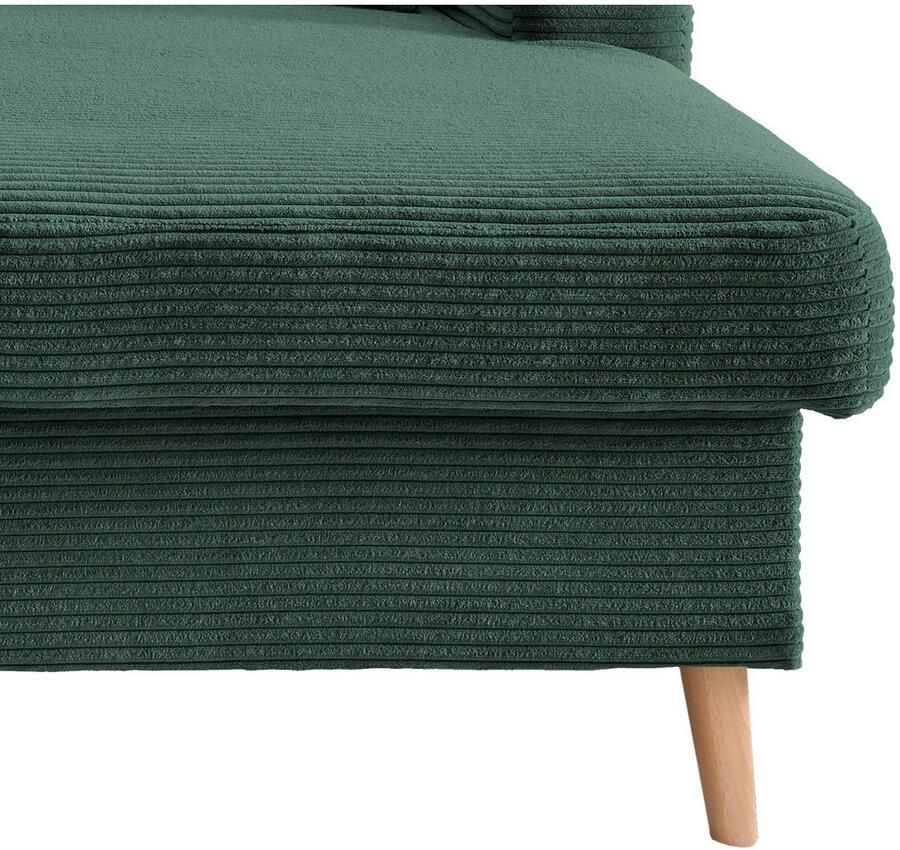 INOSIGN Hoekbank Valentina L-vorm 2 sierkussens met zijvak uittrekbare matrasbodem bedbox