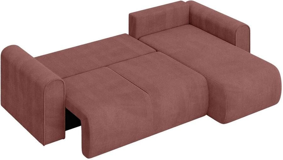INOSIGN Hoekbank Zacharia optioneel slaapbank met opbergruimte B D H 250 166 86 cm L-vorm met golfondersteuning recamière aan beide zijden te monteren - Foto 5