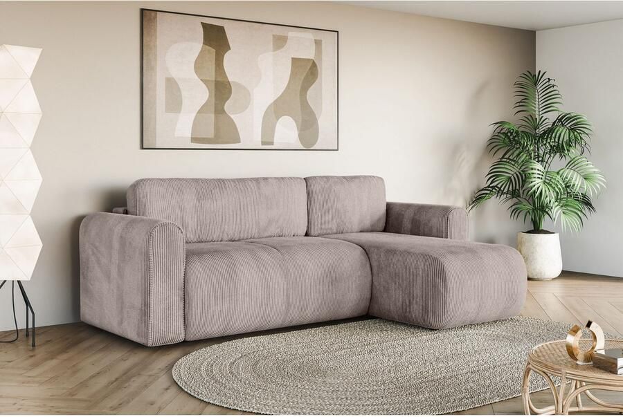 INOSIGN Hoekbank Zacharia optioneel slaapbank met opbergruimte B D H 250 166 86 cm L-vorm met golfondersteuning recamière aan beide zijden te monteren - Foto 2