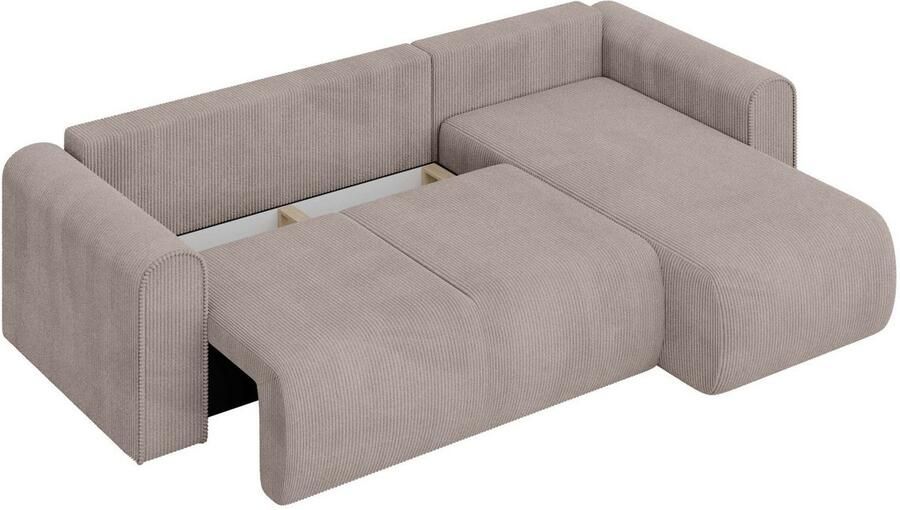 INOSIGN Hoekbank Zacharia optioneel slaapbank met opbergruimte B D H 250 166 86 cm L-vorm met golfondersteuning recamière aan beide zijden te monteren - Foto 7