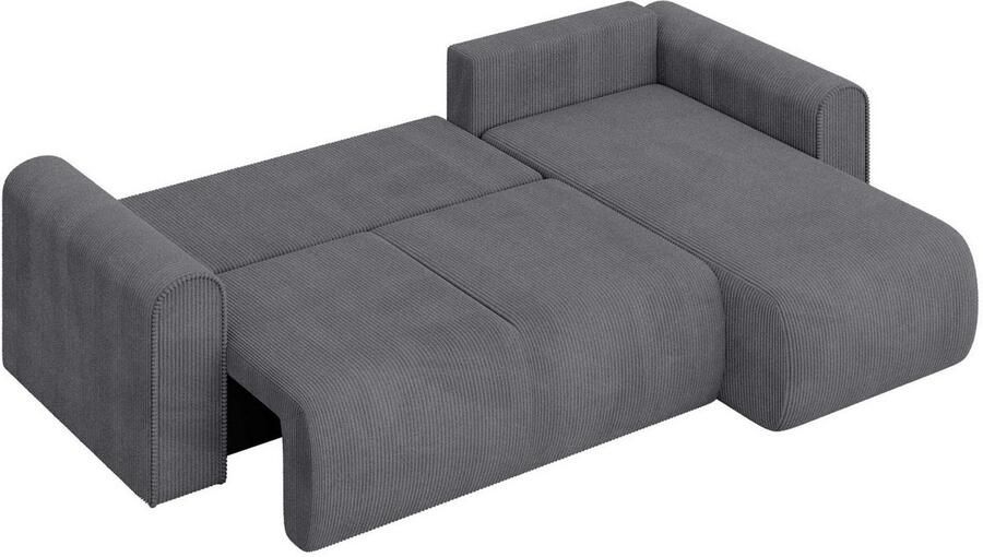 INOSIGN Hoekbank Zacharia optioneel slaapbank met opbergruimte B D H 250 166 86 cm L-vorm met golfondersteuning recamière aan beide zijden te monteren - Foto 5