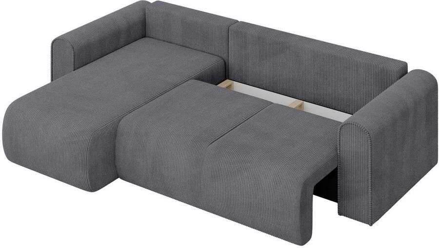 INOSIGN Hoekbank Zacharia optioneel slaapbank met opbergruimte B D H 250 166 86 cm L-vorm met golfondersteuning recamière aan beide zijden te monteren - Foto 6