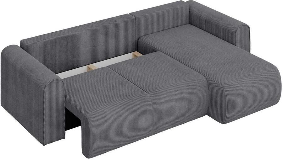 INOSIGN Hoekbank Zacharia optioneel slaapbank met opbergruimte B D H 250 166 86 cm L-vorm met golfondersteuning recamière aan beide zijden te monteren - Foto 8