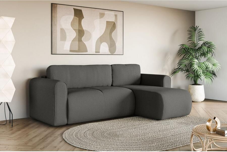 INOSIGN Hoekbank Zacharia optioneel slaapbank met opbergruimte B D H 250 166 86 cm L-vorm met golfondersteuning recamière aan beide zijden te monteren - Foto 2