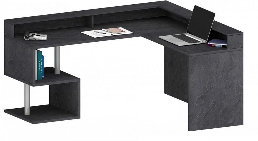 INOSIGN Hoekbureau Esse Bureau in modern design met of zonder monitorsteun breedte 180 160 cm made in italy - Foto 5