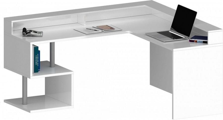 INOSIGN Hoekbureau Esse Bureau in modern design met of zonder monitorsteun breedte 180 160 cm made in italy - Foto 6