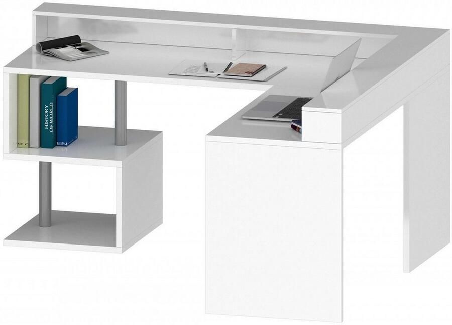 INOSIGN Hoekbureau Esse Bureau in modern design met of zonder monitorsteun breedte 180 160 cm made in italy