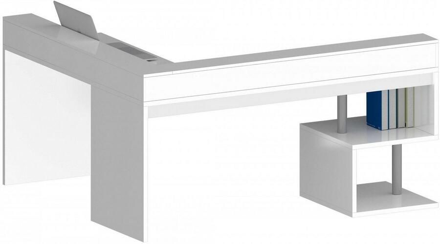 INOSIGN Hoekbureau Esse Bureau in modern design met of zonder monitorsteun breedte 180 160 cm made in italy - Foto 5