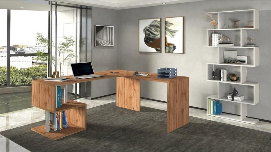 INOSIGN Hoekbureau Esse Bureau in modern design met of zonder monitorsteun breedte 180 160 cm made in italy - Foto 4