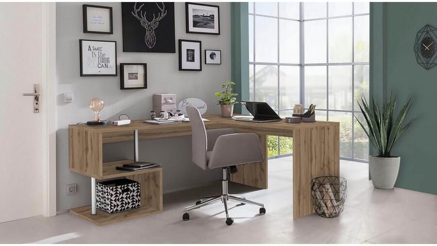INOSIGN Hoekbureau Esse Bureau in modern design met of zonder monitorsteun breedte 180 160 cm made in italy - Foto 5