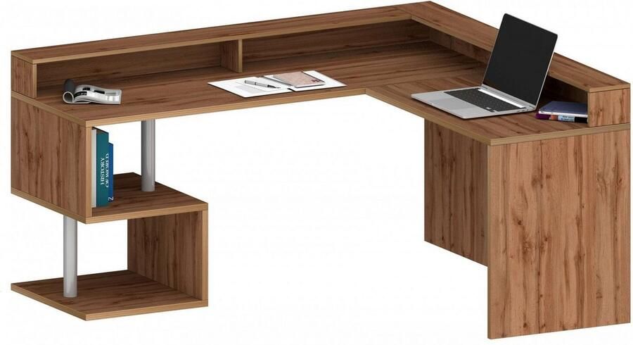 INOSIGN Hoekbureau Esse Bureau in modern design met of zonder monitorsteun breedte 180 160 cm made in italy - Foto 7