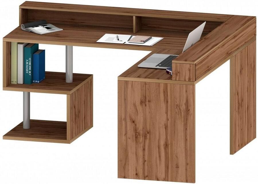 INOSIGN Hoekbureau Esse Bureau in modern design met of zonder monitorsteun breedte 180 160 cm made in italy