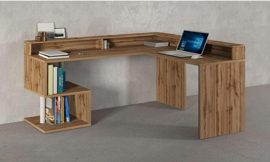 INOSIGN Hoekbureau Esse Bureau in modern design met of zonder monitorsteun breedte 180 160 cm made in italy - Foto 3