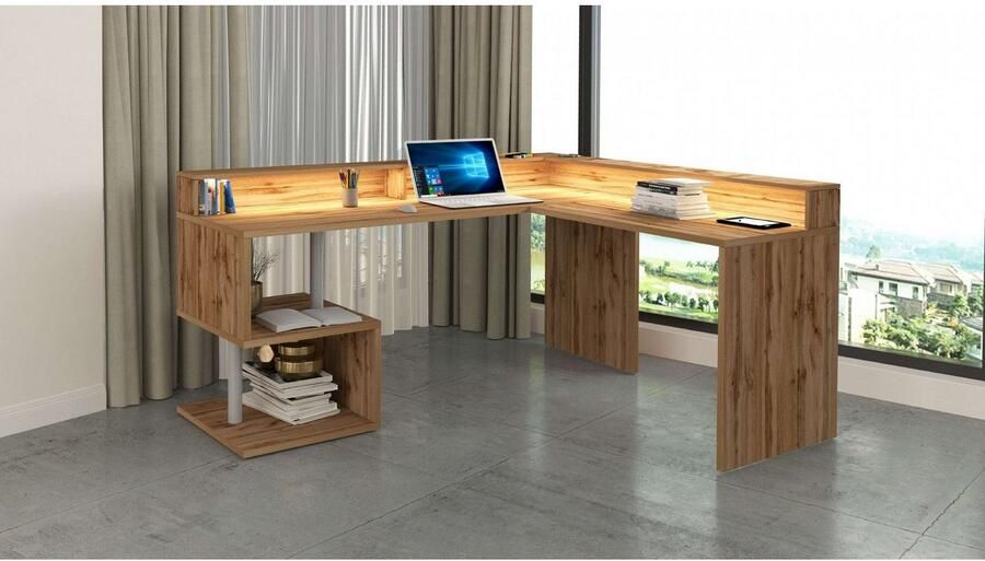 INOSIGN Hoekbureau Esse Bureau in modern design met of zonder monitorsteun breedte 180 160 cm made in italy - Foto 4