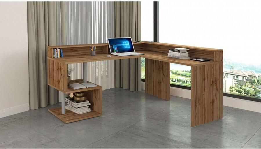 INOSIGN Hoekbureau Esse Bureau in modern design met of zonder monitorsteun breedte 180 160 cm made in italy - Foto 5