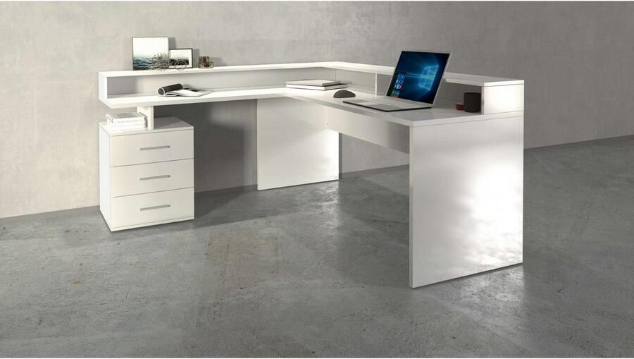 INOSIGN Hoekbureau New Selina Bureau lades met of zonder monitorsteun B 180 160 cm - Foto 4