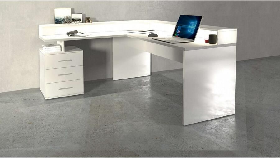 INOSIGN Hoekbureau New Selina Bureau lades met of zonder monitorsteun B 180 160 cm - Foto 7