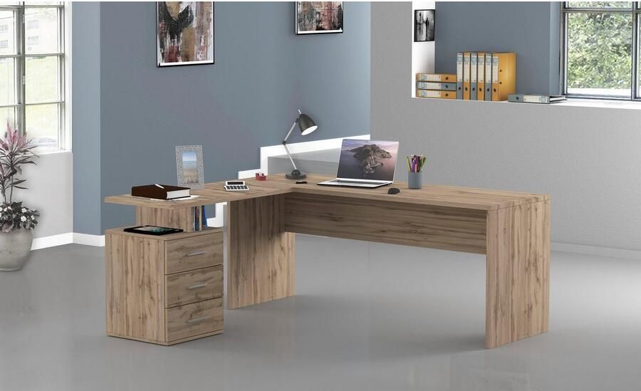 INOSIGN Hoekbureau New Selina Bureau lades met of zonder monitorsteun B 180 160 cm - Foto 3