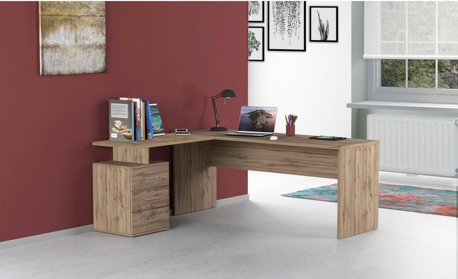 INOSIGN Hoekbureau New Selina Bureau lades met of zonder monitorsteun B 180 160 cm - Foto 4