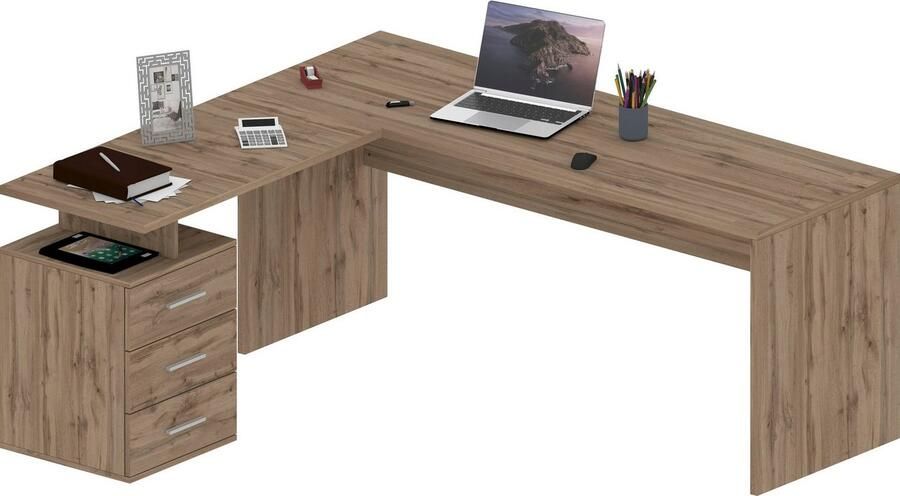 INOSIGN Hoekbureau New Selina Bureau lades met of zonder monitorsteun B 180 160 cm - Foto 6