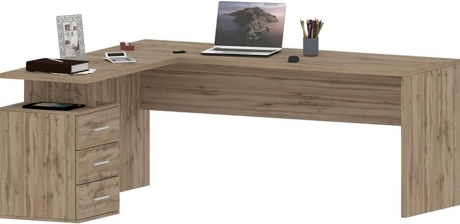 INOSIGN Hoekbureau New Selina Bureau lades met of zonder monitorsteun B 180 160 cm - Foto 9