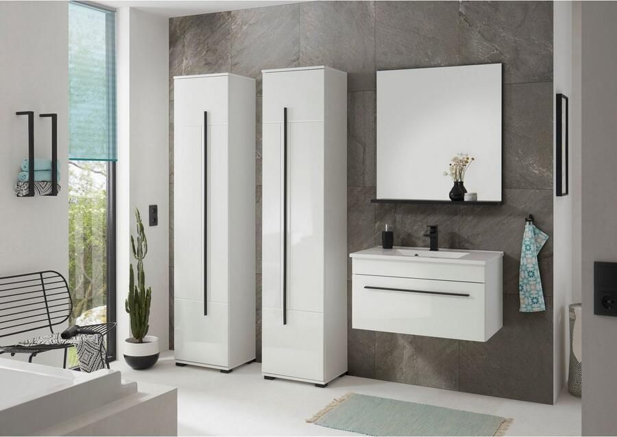 INOSIGN Hoge kast Cantara badkamerkast in hoogglans wit hoge kast in modern ontwerp - Foto 4