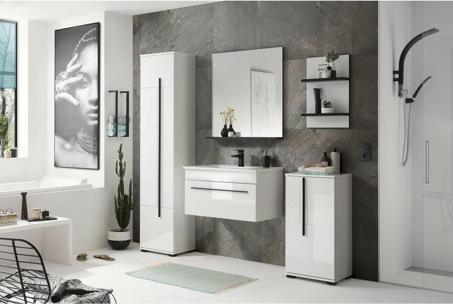 INOSIGN Hoge kast Cantara badkamerkast in hoogglans wit hoge kast in modern ontwerp - Foto 6