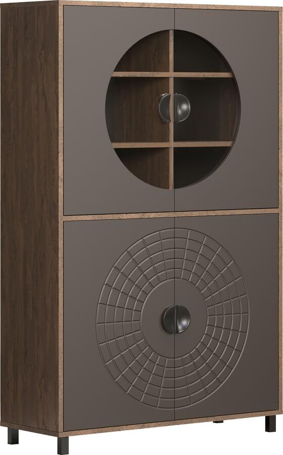 INOSIGN Hoge kast Fusion Vitrine met bijzonder cirkelpatroon huwelijkskast in vintage-look (1 stuk) - Foto 9