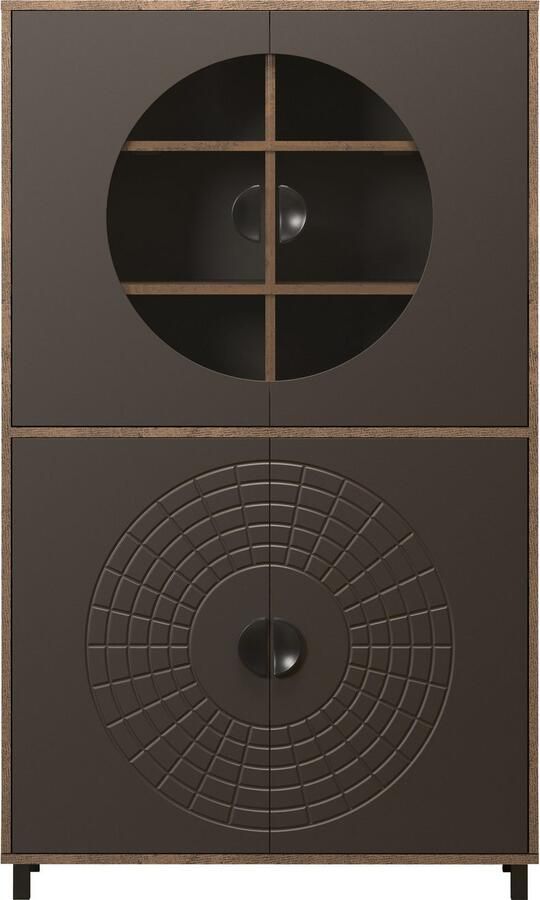 INOSIGN Hoge kast Fusion Vitrine met bijzonder cirkelpatroon huwelijkskast in vintage-look (1 stuk) - Foto 8