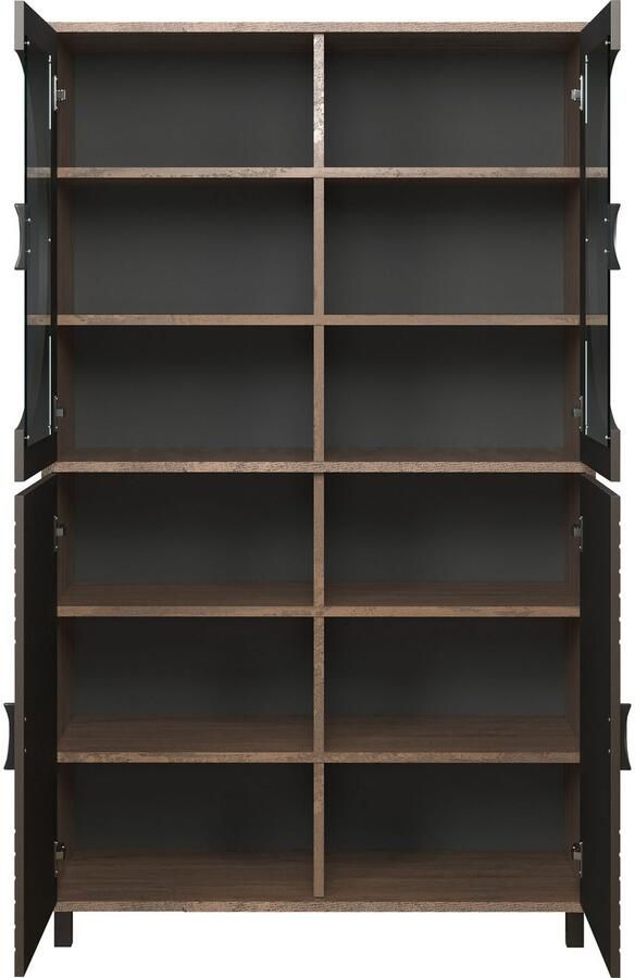 INOSIGN Hoge kast Fusion Vitrine met bijzonder cirkelpatroon huwelijkskast in vintage-look (1 stuk) - Foto 7