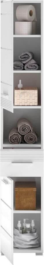 INOSIGN Hoge kast Malmö Breedte 30 cm 2 deuren 1 lade 1 open vak MDF-front in verschillende kleuren verkrijgbaar badkamermeubels badkamerkast kast badkamer - Foto 7