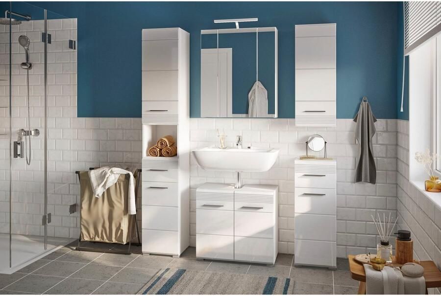 INOSIGN Hangend kastje Malmö breedte 30 cm 1 deur (verwisselbare deurstop) 2 planken in verschillende kleuren verkrijgbaar badkamermeubels badkamerkast kast badkamer - Foto 6
