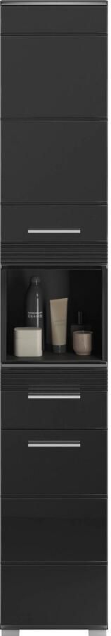 INOSIGN Hoge kast Malmö Breedte 30 cm 2 deuren 1 lade 1 open vak MDF-front in verschillende kleuren verkrijgbaar badkamermeubels badkamerkast kast badkamer - Foto 7