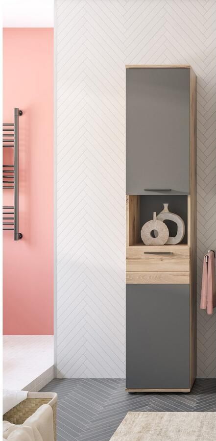 INOSIGN Hoge kast Riga Breedte 37 cm 2 deuren (deurscharnier verwisselbaar) 1 open vak - Foto 5