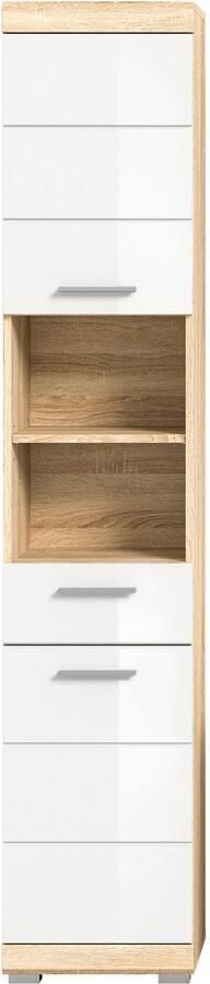 INOSIGN Hoge kast Siena breedte 37 cm 2 deuren 1 lade 2 open vakken MDF-front in verschillende kleuren verkrijgbaar badkamermeubels badkamerkast kast badkamer (1 stuk) - Foto 10