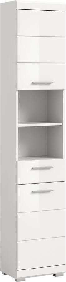 INOSIGN Hoge kast Siena breedte 37 cm 2 deuren 1 lade 2 open vakken MDF-front in verschillende kleuren verkrijgbaar badkamermeubels badkamerkast kast badkamer (1 stuk) - Foto 9