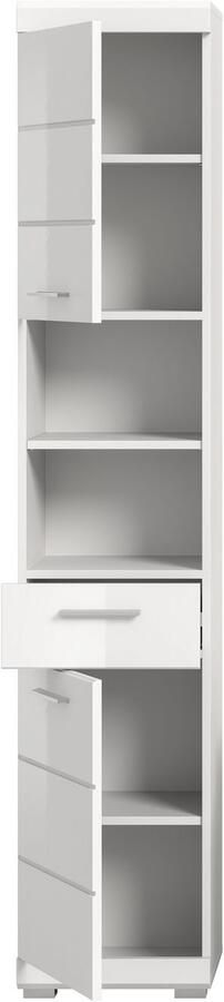 INOSIGN Hoge kast Siena breedte 37 cm 2 deuren 1 lade 2 open vakken MDF-front in verschillende kleuren verkrijgbaar badkamermeubels badkamerkast kast badkamer (1 stuk) - Foto 7