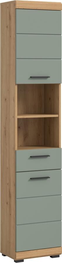 INOSIGN Hoge kast Siena breedte 37 cm 2 deuren 1 lade 2 open vakken MDF-front in verschillende kleuren verkrijgbaar badkamermeubels badkamerkast kast badkamer (1 stuk) - Foto 9