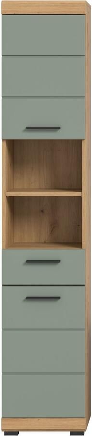 INOSIGN Hoge kast Siena breedte 37 cm 2 deuren 1 lade 2 open vakken MDF-front in verschillende kleuren verkrijgbaar badkamermeubels badkamerkast kast badkamer (1 stuk) - Foto 8